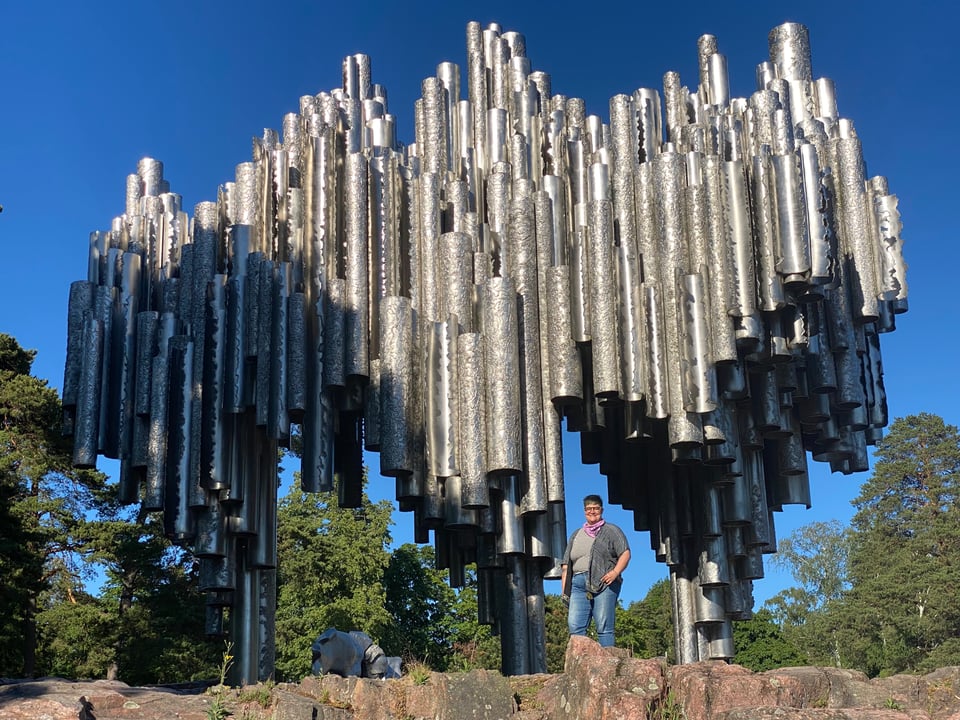 Monument to the composer Sebelius created by Eila Hiltunen