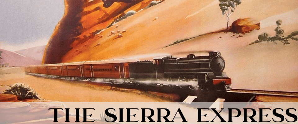 The title "The Sierra Express" and an image of a train