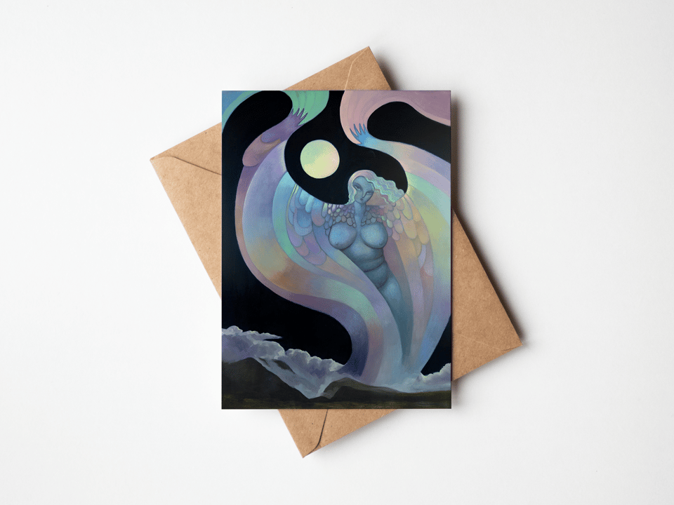 Greeting card with my north wind painting