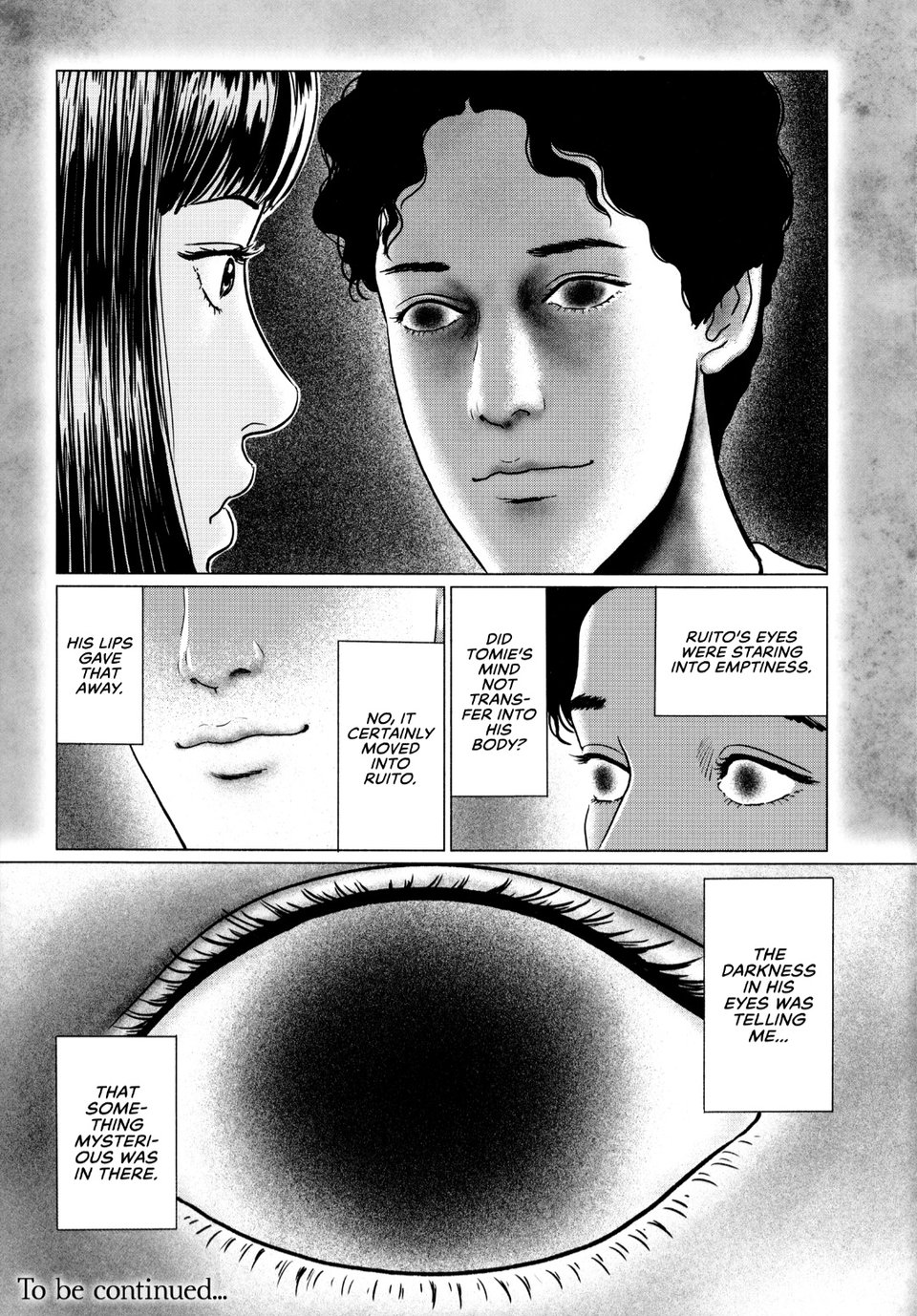 Tomie smiling as she finds freedom in another body