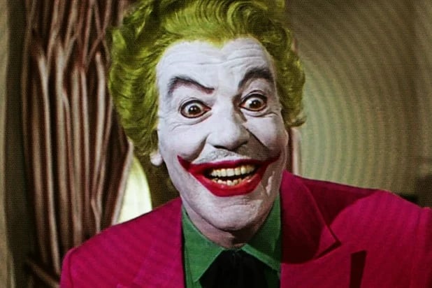 an image of the Joker, as performed in the 1960s television show The Batman, by Cesar Romero