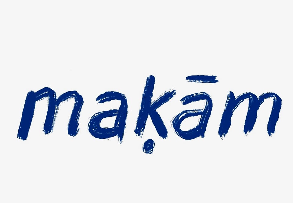 "makam" transliteration (Arabic to Ottoman Turkish) handwritten in dark blue