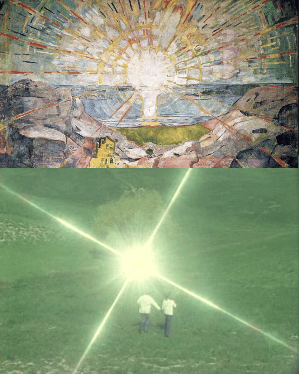 Desk diptych: Edvard Munch’s ‘The Sun’ meets Rob & Jack Lahana’s El Divino Olvido