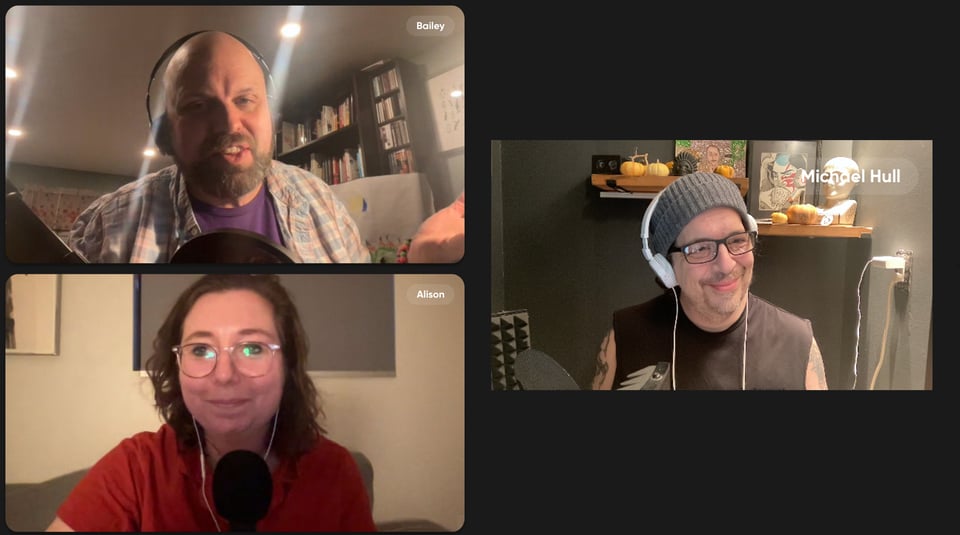 Guest Alison Herman with hosts Jason Bailey and Mike Hull.