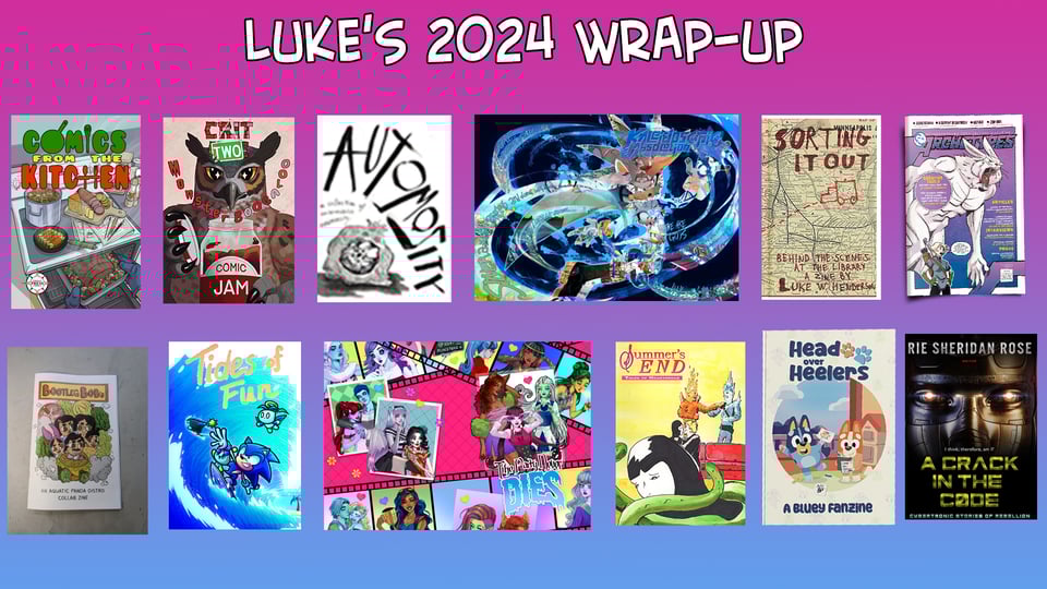 Luke's 2024 Wrap-Up. 12 book covers lined up in two rows.