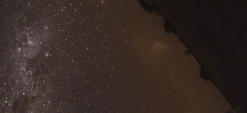 the night sky and the horizon, on the move