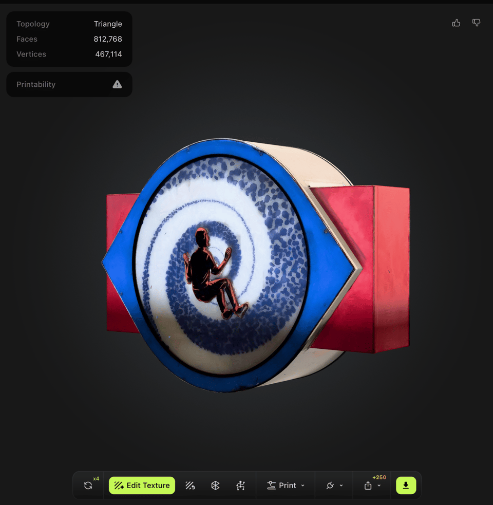 screenshot of a 3D model made by a guessing machine.