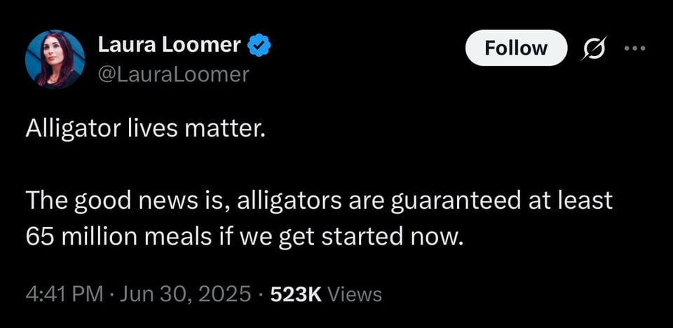 Trump pal Laura thinks it is fun that alligators will eat escapees.
