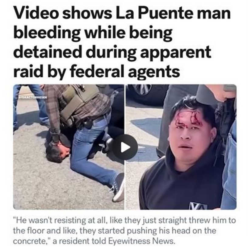 Man beaten by ICE agents.