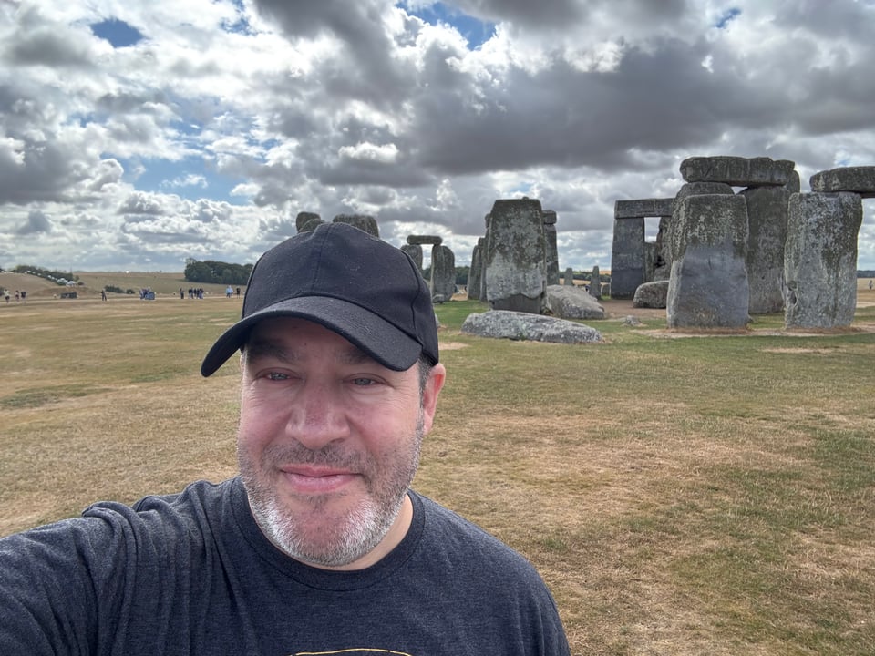 Neil in front of Stonehenge