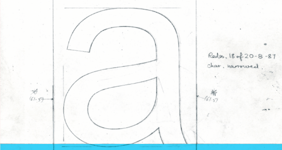 [A pencil sketch of the letter 'a' with '18 of 20 - 8 - 81' handwritten in the margins.]