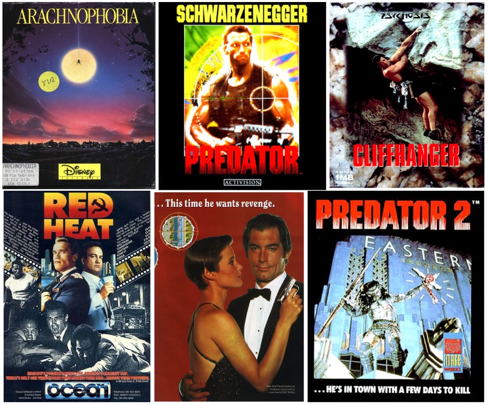 Arachniphobia, Predator, Cliffhanger, Red Heat, James Bond's License to Kill, and Predator 2. For the Amiga!