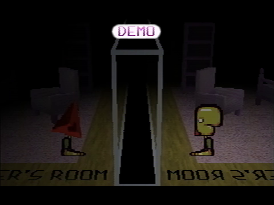 Another pair of mirrored figures in the strange room