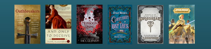 Book covers for the books listed below against a teal gradiant background.