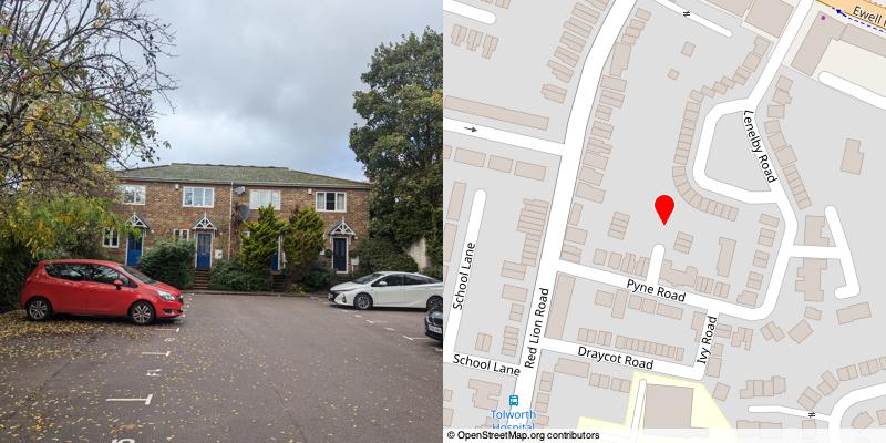 A picture and map of the mews