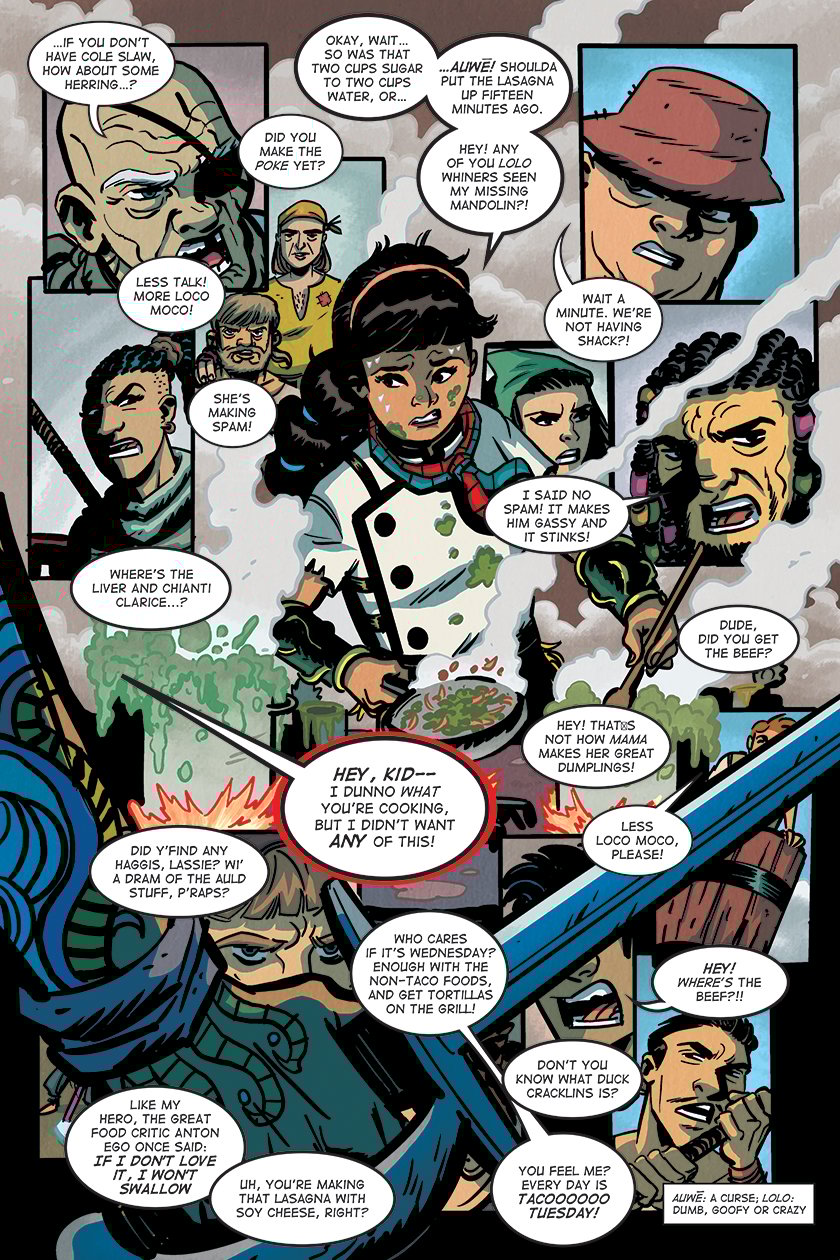 Page 6 of a new Savor comic by Kleid, Broglia and Reynoso