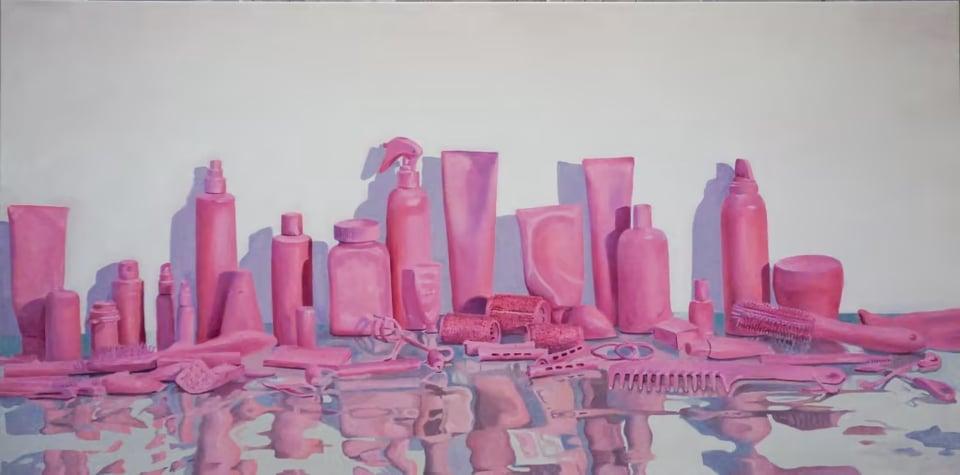 Chloe Fine, Product Collection, 2023, Oil on Canvas, 24” x 48”