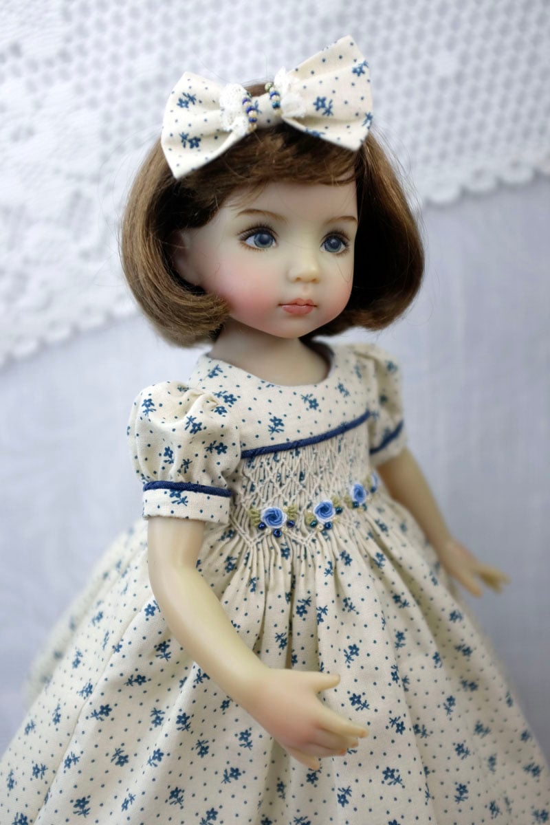 Calico dress with old English lace