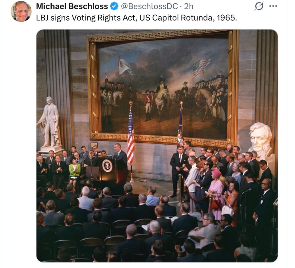 LBJ signed the Voting Rights Act in 1965.