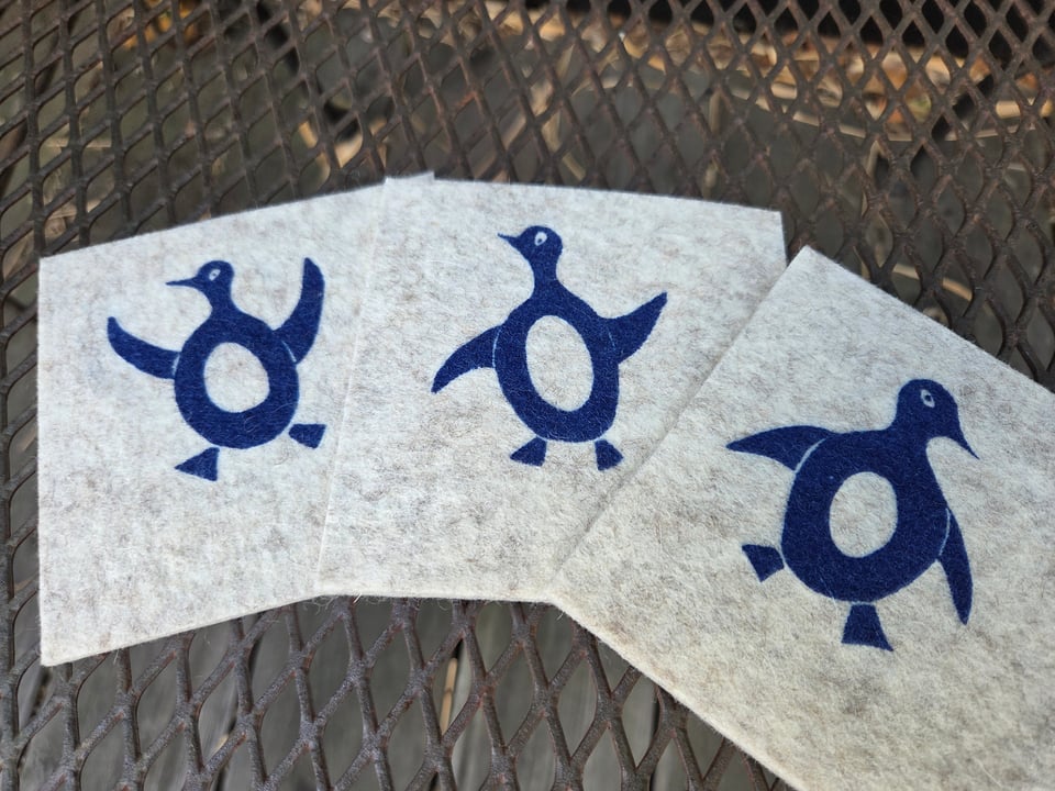screen print on wool felt.