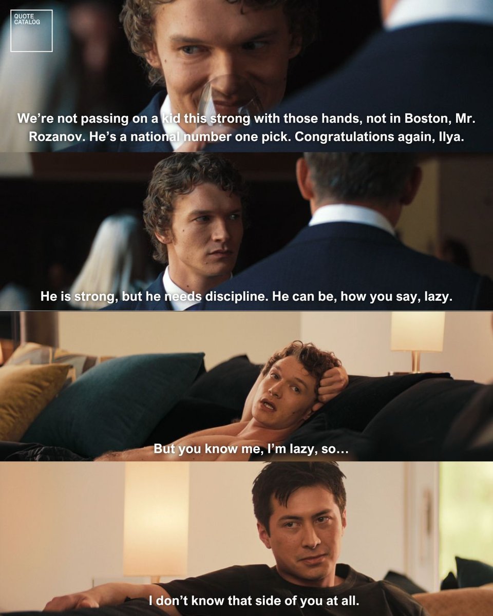 Scenes from episode one and four of Heated Rivalry. This man works SO hard! Emotionally and physically. Let me talk to his father.