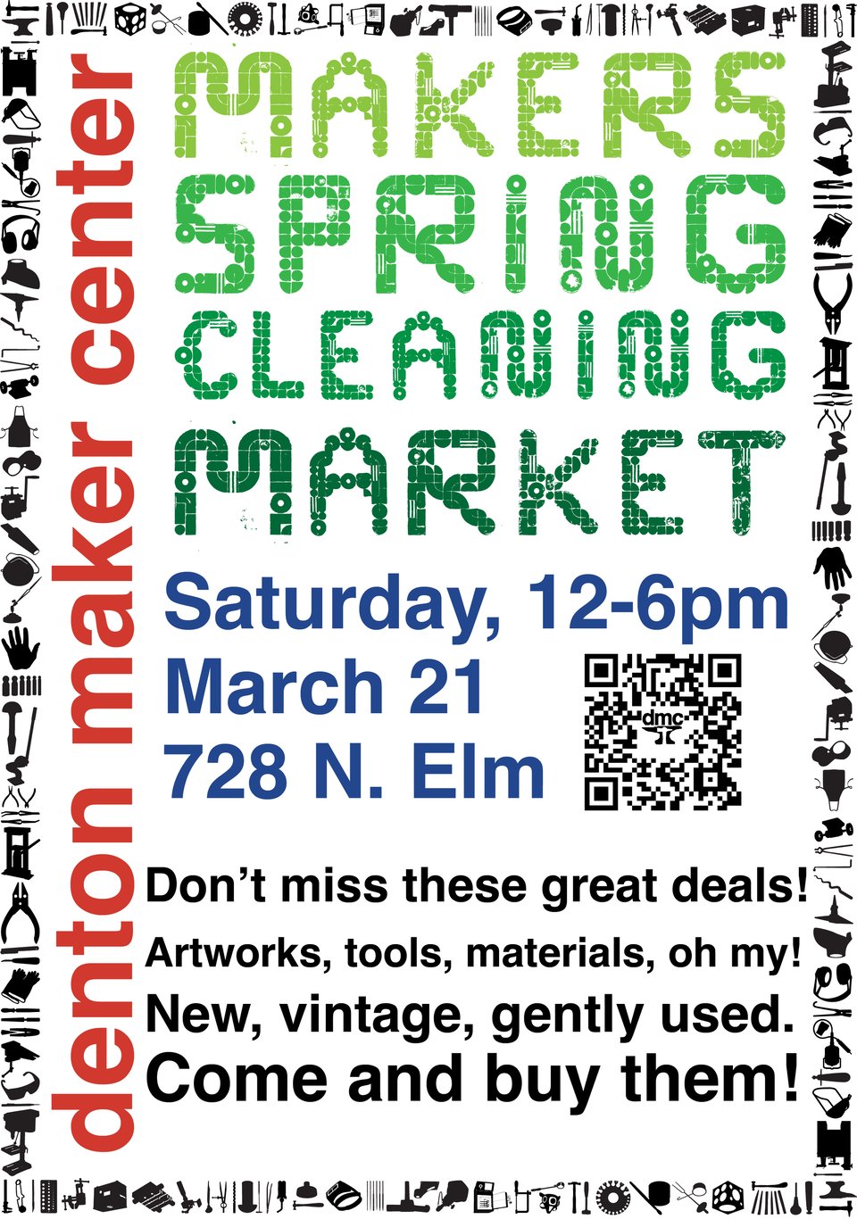 March 21 Saturday 12PM - 6PM Makers Spring Cleaning Market