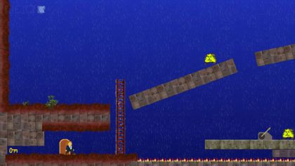 Screenshot of Braid's development cycle, showing a rough figure of what Jonathan Blow (developer) wanted the layout to look like before asking David Hellman (artist) to paint over it. Originally published on Wikipedia.