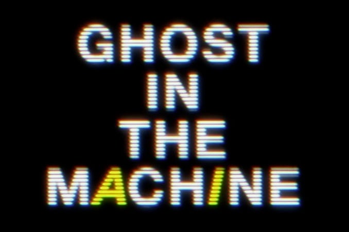 "Ghost in the Machine" with "A" and "I" italicized and in yellow.