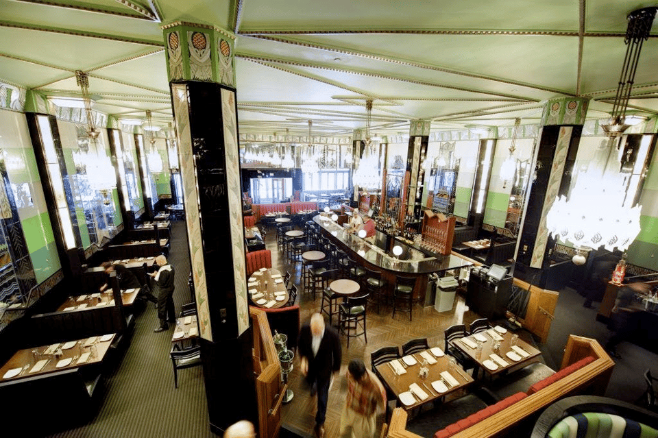 Image of the interior of the Forum Cafeteria in one of its later manifistations.