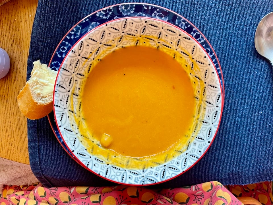 Soup in a bowl