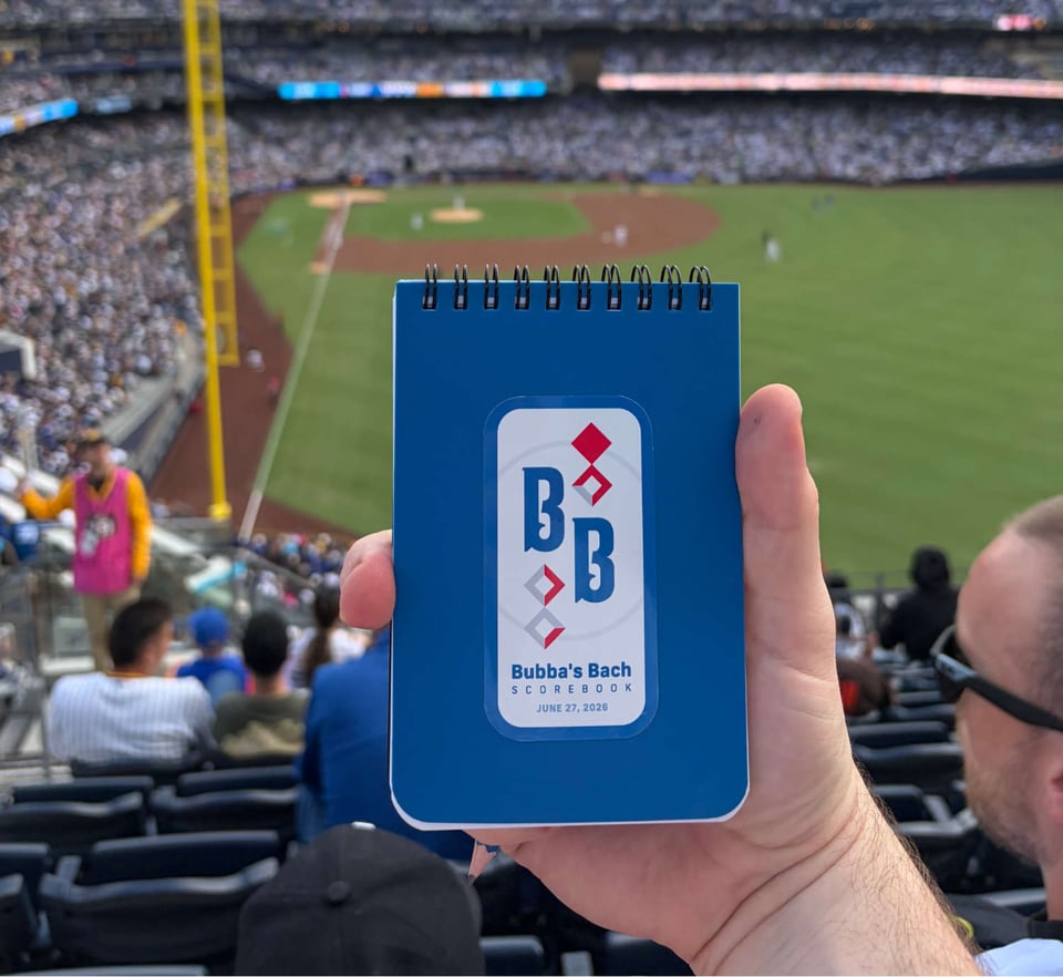 Custom Small Ball scorebook at Dodger Stadium