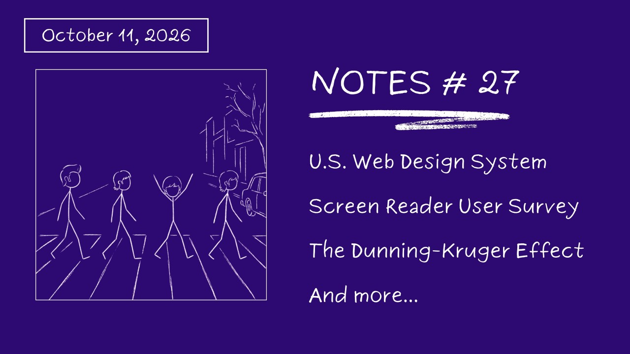 Notes # 27: The Beatles Story, Accessibility Overlays, Screen Reader User Survey...