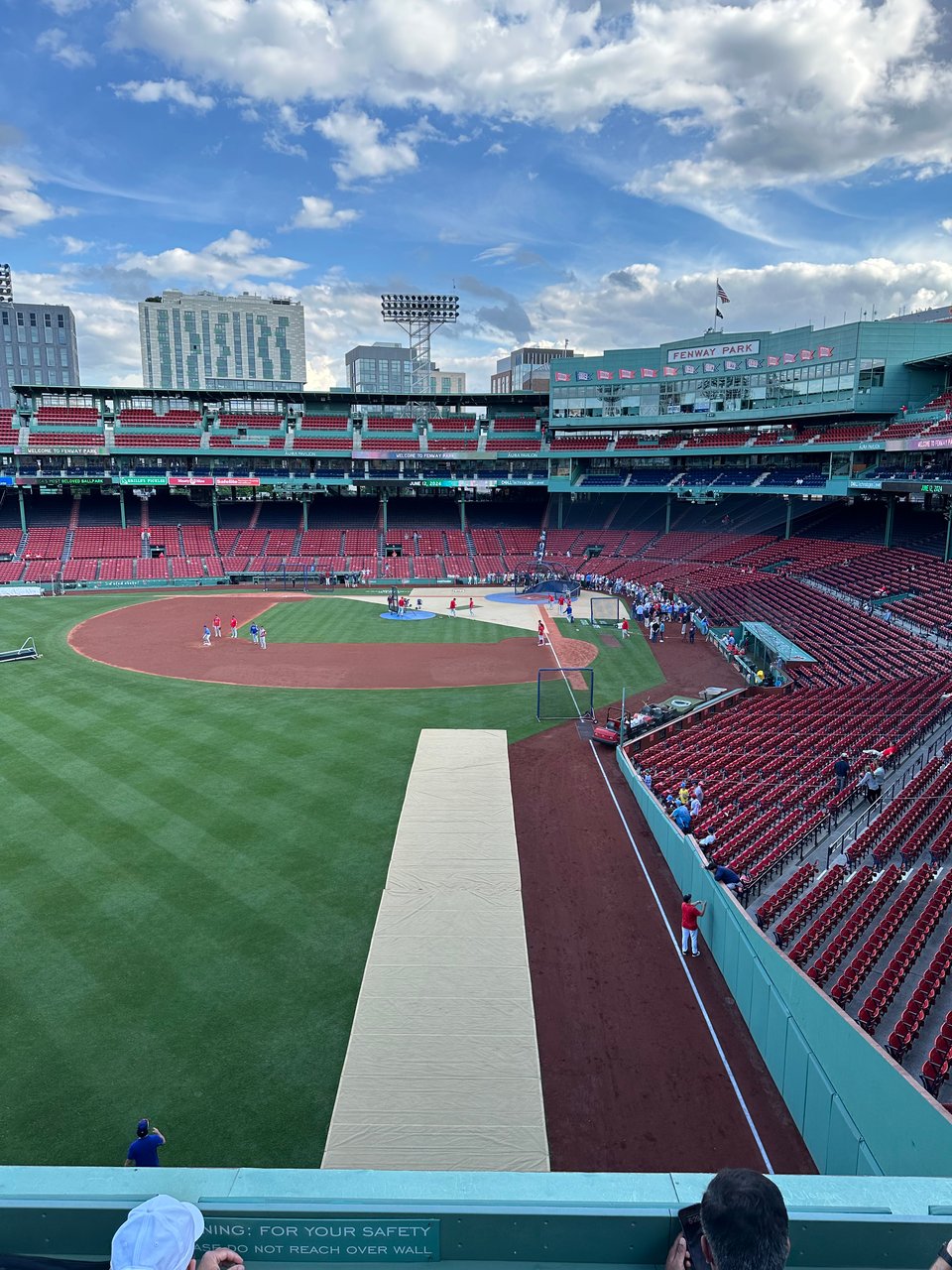 Photo of Fenway field, as viewed from The Green Monster in left field