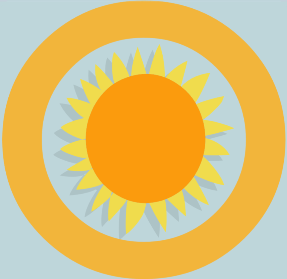 A simple illustration of the sun radiating energy