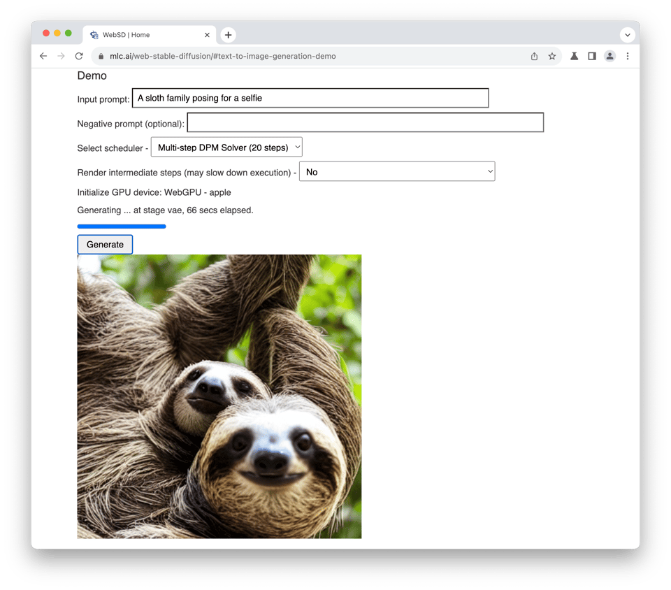 Stable Diffusion running in the browser