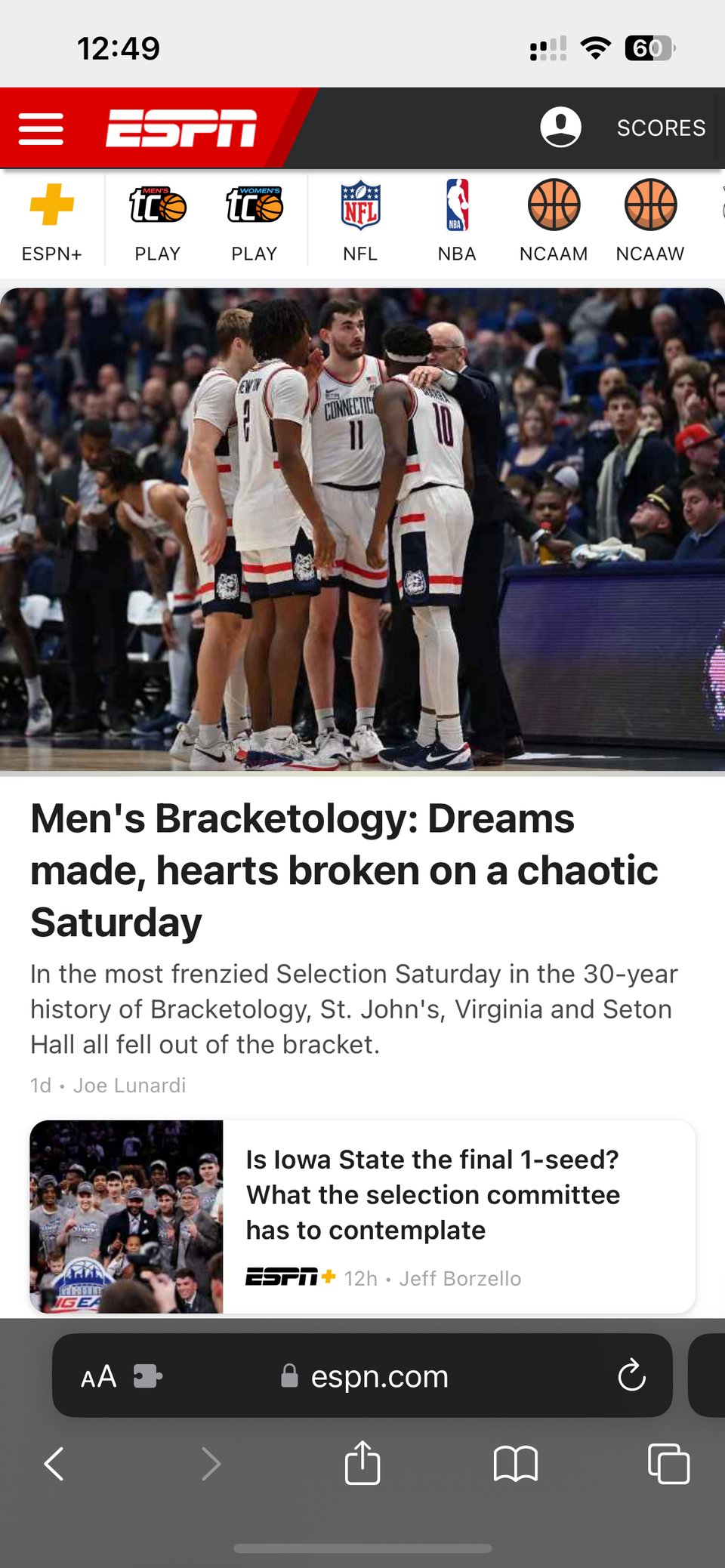 ESPN mobile website without ads