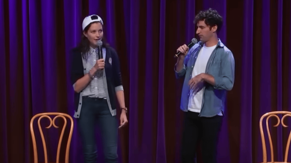 zach and jess on stage