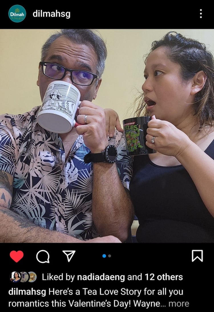 A screen grab of Nadia and I from Dilmah Singapore's Instagram page