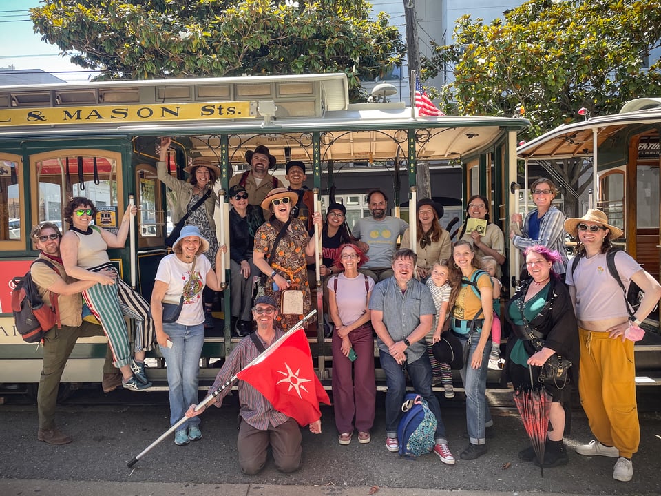 Everyone at the cable car turnaround