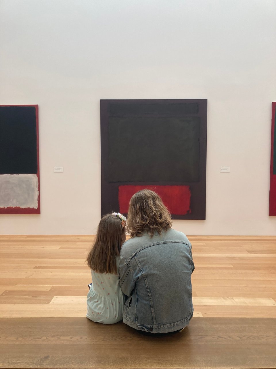 Sitting with my kid in front of a Rothko at the National Gallery.