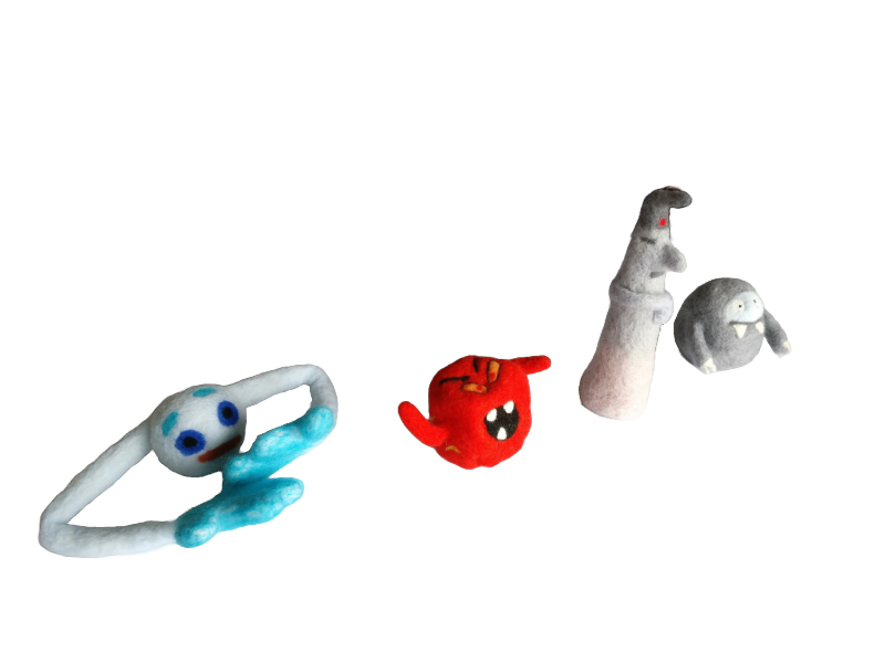 Some needle-felted small figurines.