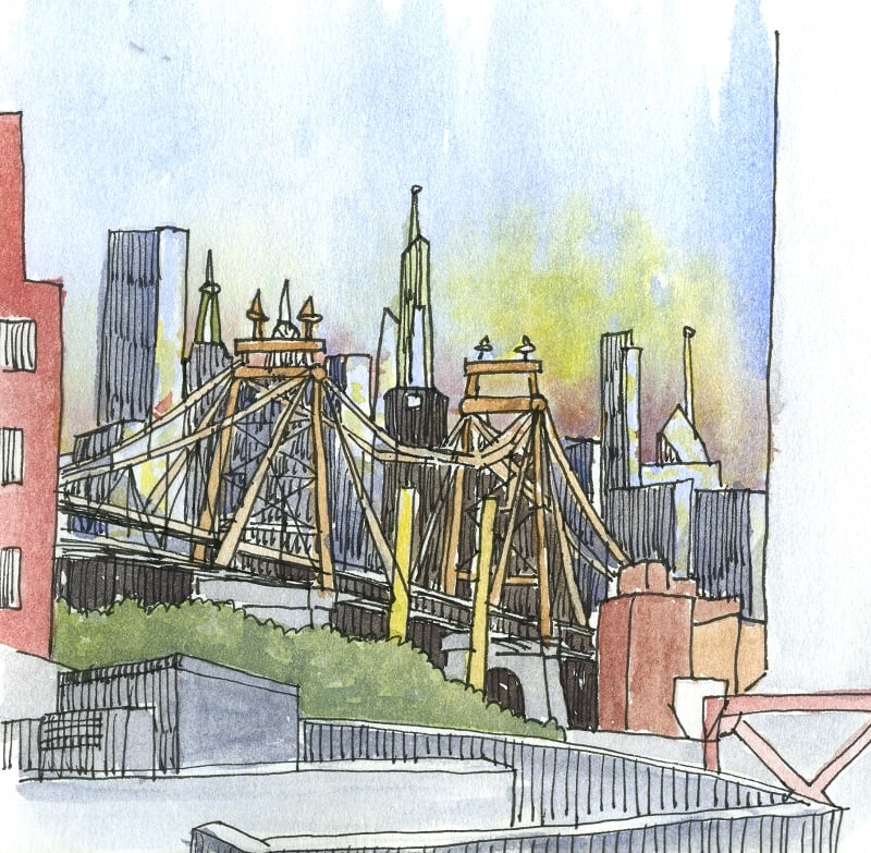 sketch of city skyline