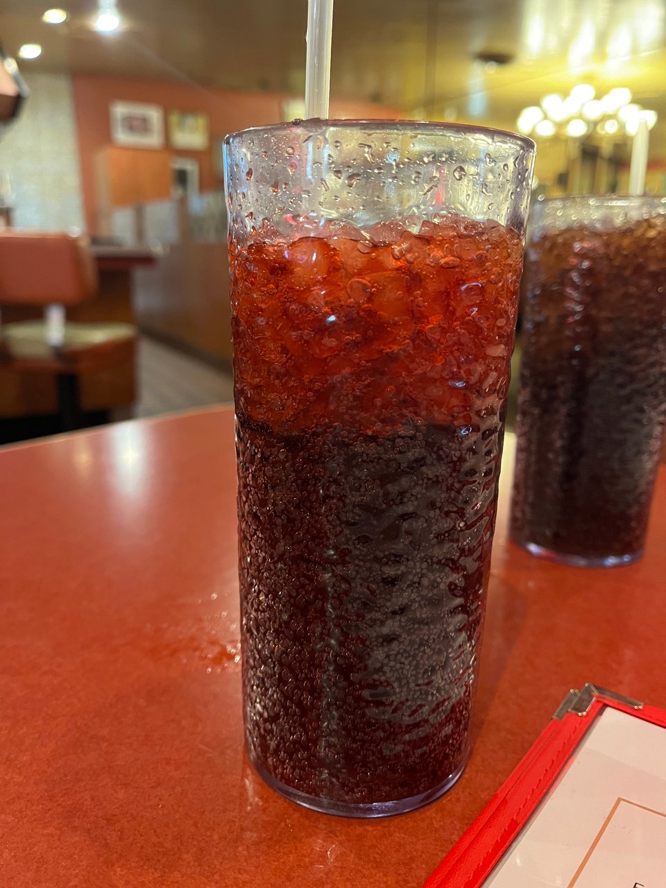 Cherry coke at Bob's Big Boy, there's a red layer on top