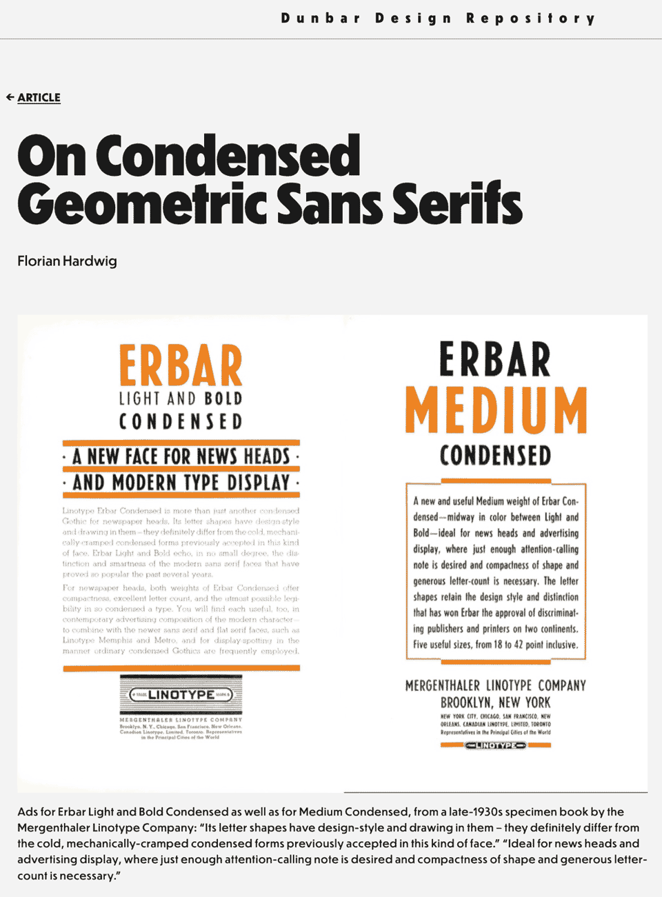 On Condensed Geometric Sans Serifs article image 1