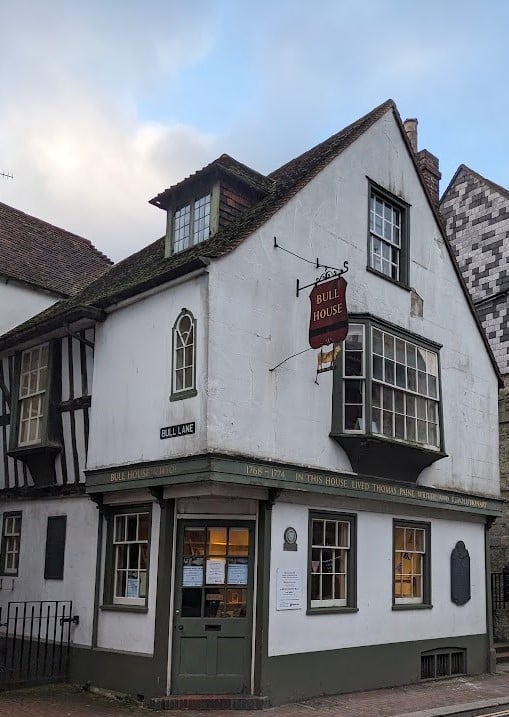 Photograph of Bull House, Lewes, where Paine was based for six years before moving to Philadelphia in 1774.