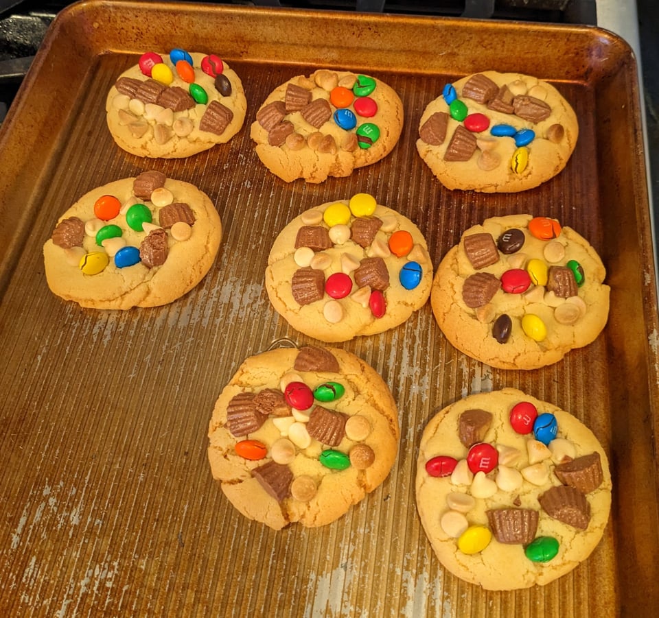 cookies with oddly distributed toppings