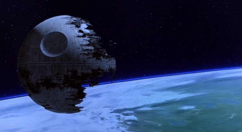 The Death Star under construction, from Star Wars: Return of the Jedi