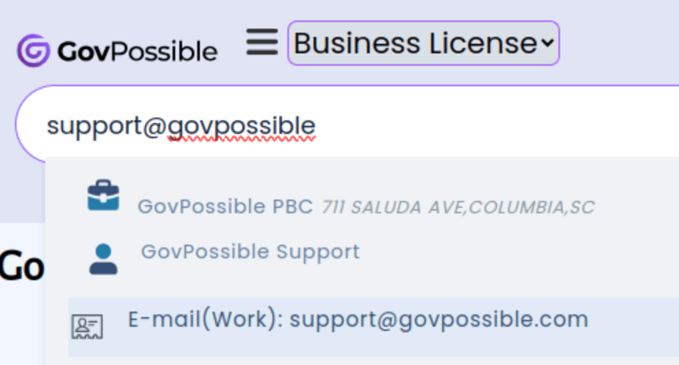 searching for an email using the primary search bar