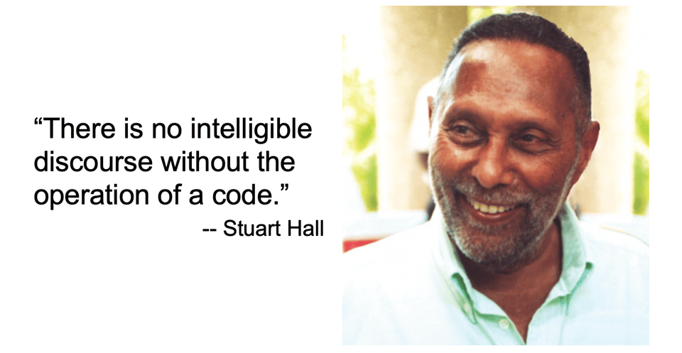 There is no intelligible discourse without a code. -- Stuart Hall