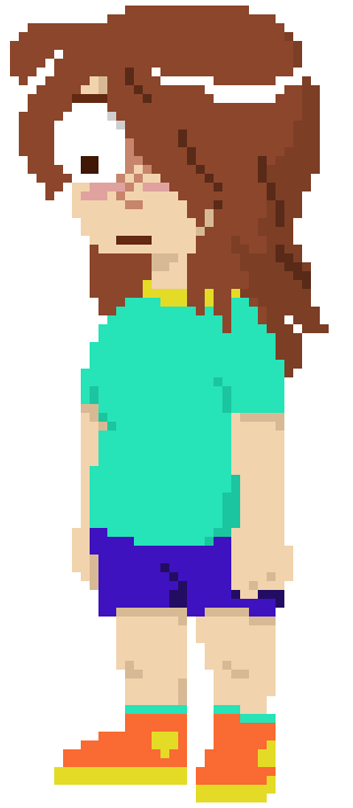 An early sprite design of Mara which sort of resembles the final one, but is a bit more awkward maybe.